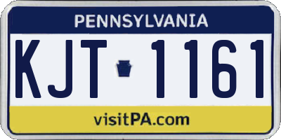 PA license plate KJT1161