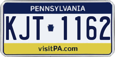 PA license plate KJT1162