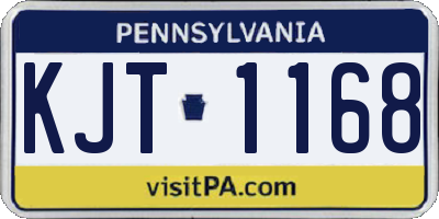 PA license plate KJT1168