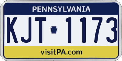 PA license plate KJT1173