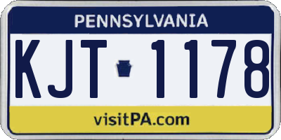 PA license plate KJT1178