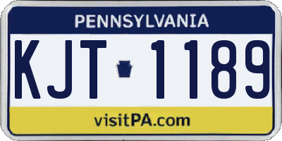 PA license plate KJT1189
