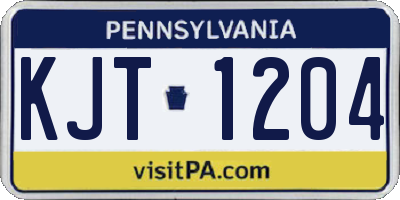 PA license plate KJT1204