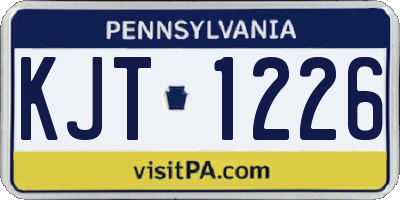 PA license plate KJT1226