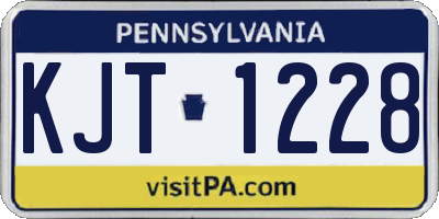 PA license plate KJT1228