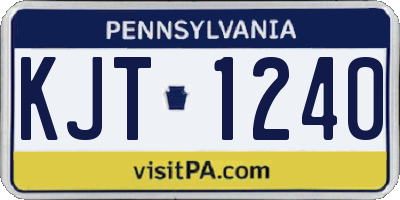PA license plate KJT1240