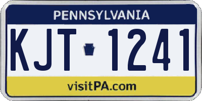 PA license plate KJT1241