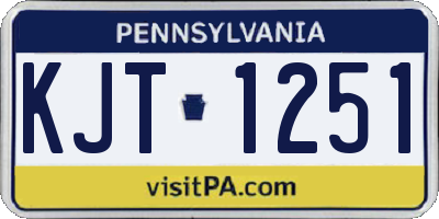 PA license plate KJT1251