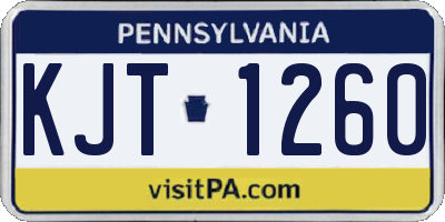 PA license plate KJT1260