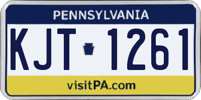 PA license plate KJT1261