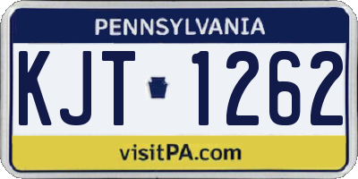 PA license plate KJT1262