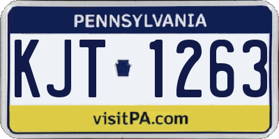 PA license plate KJT1263