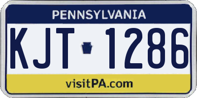 PA license plate KJT1286