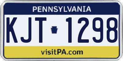 PA license plate KJT1298