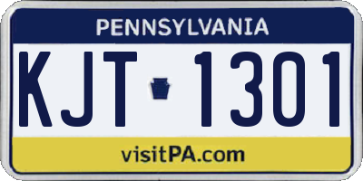 PA license plate KJT1301