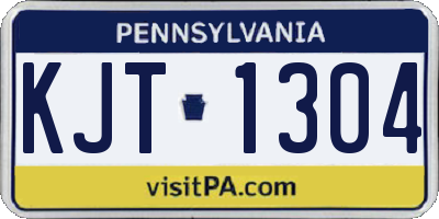 PA license plate KJT1304