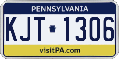 PA license plate KJT1306