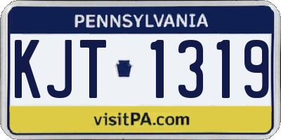 PA license plate KJT1319