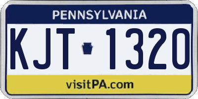 PA license plate KJT1320