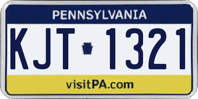 PA license plate KJT1321