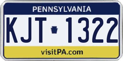 PA license plate KJT1322