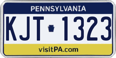 PA license plate KJT1323