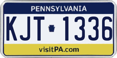PA license plate KJT1336