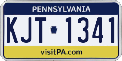 PA license plate KJT1341