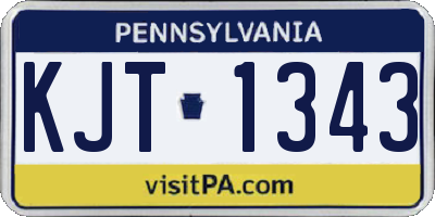 PA license plate KJT1343