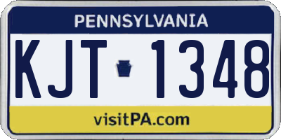 PA license plate KJT1348