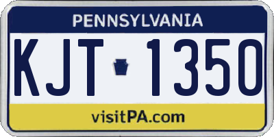 PA license plate KJT1350