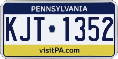 PA license plate KJT1352