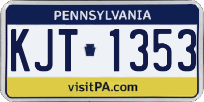 PA license plate KJT1353