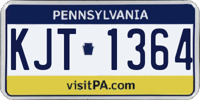 PA license plate KJT1364