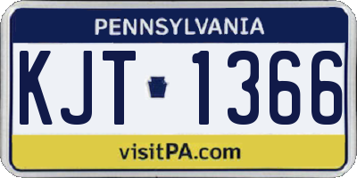 PA license plate KJT1366