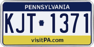 PA license plate KJT1371