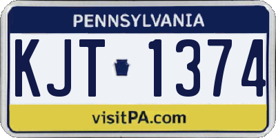 PA license plate KJT1374