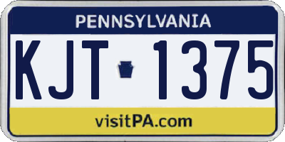 PA license plate KJT1375