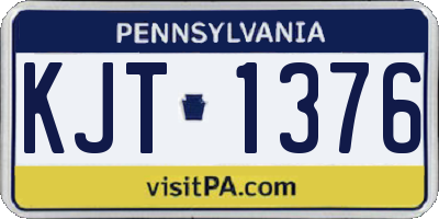 PA license plate KJT1376