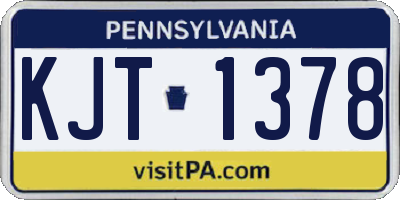 PA license plate KJT1378