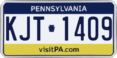 PA license plate KJT1409