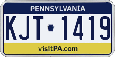 PA license plate KJT1419