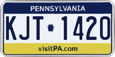 PA license plate KJT1420