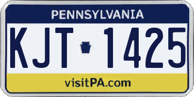 PA license plate KJT1425