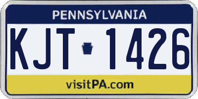 PA license plate KJT1426
