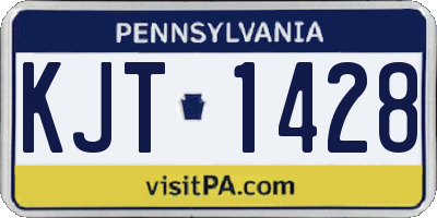 PA license plate KJT1428