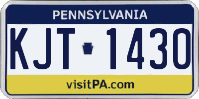 PA license plate KJT1430