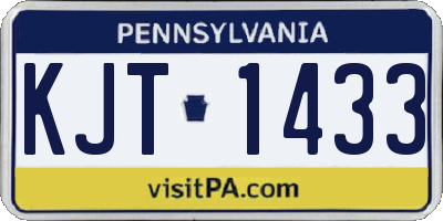 PA license plate KJT1433