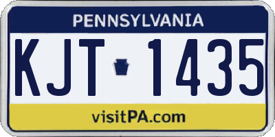 PA license plate KJT1435