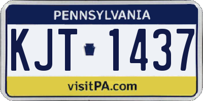 PA license plate KJT1437